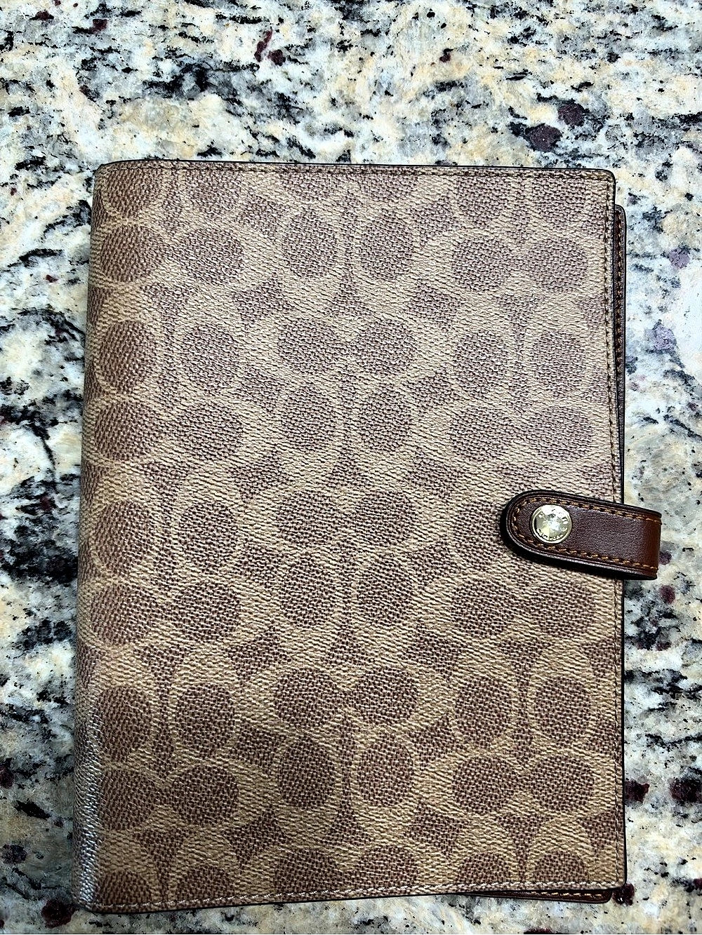 Coach Notebook In Signature Canvas Brown & Tan